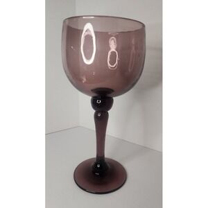 Vintage Large 13" Blenko Regal Line Amethyst Glass Chalice Goblet Vase Excellent